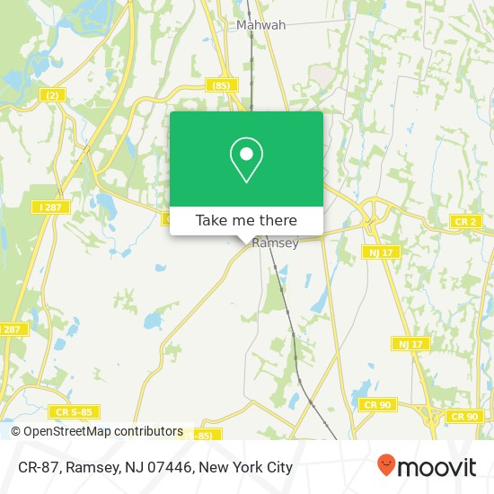 Mapa de CR-87, Ramsey, NJ 07446