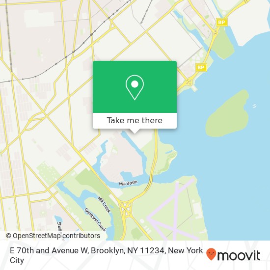 Mapa de E 70th and Avenue W, Brooklyn, NY 11234
