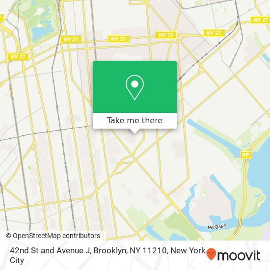 Mapa de 42nd St and Avenue J, Brooklyn, NY 11210