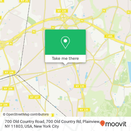 Mapa de 700 Old Country Road, 700 Old Country Rd, Plainview, NY 11803, USA