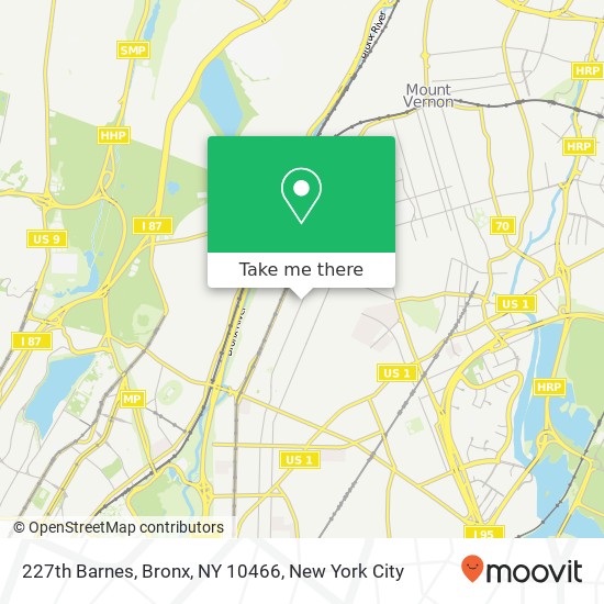 227th Barnes, Bronx, NY 10466 map