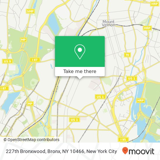 Mapa de 227th Bronxwood, Bronx, NY 10466