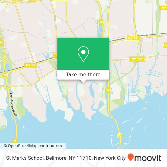 Mapa de St Marks School, Bellmore, NY 11710