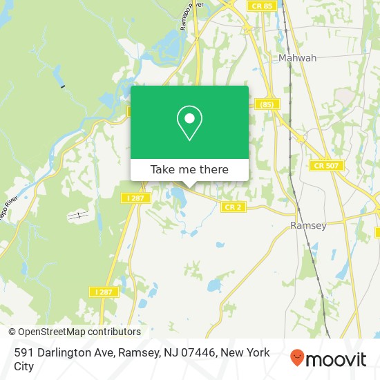 Mapa de 591 Darlington Ave, Ramsey, NJ 07446