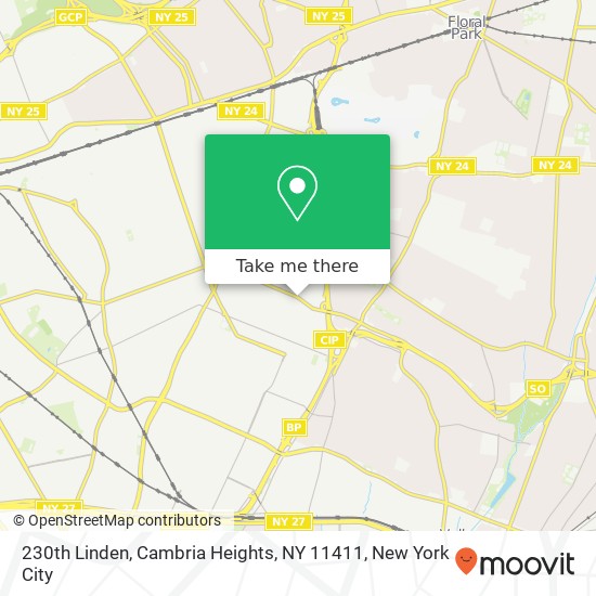 Mapa de 230th Linden, Cambria Heights, NY 11411