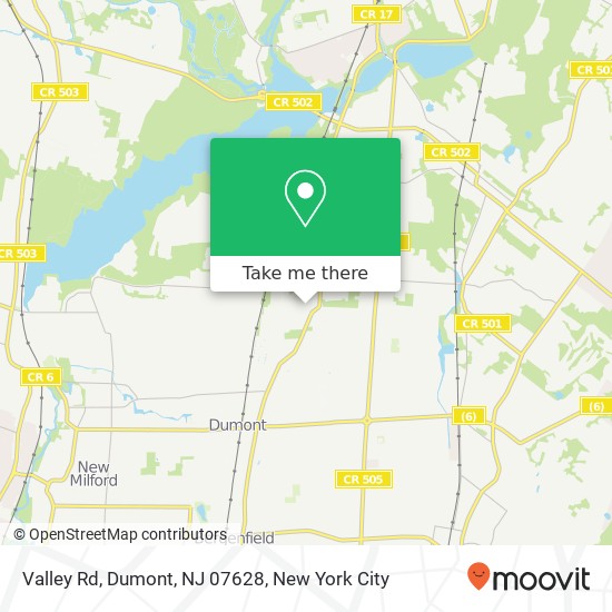 Mapa de Valley Rd, Dumont, NJ 07628