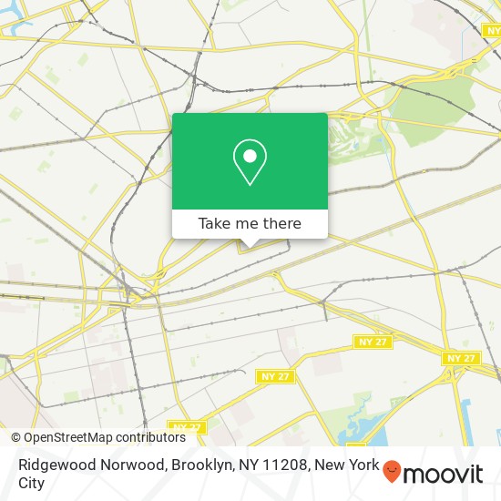 Mapa de Ridgewood Norwood, Brooklyn, NY 11208