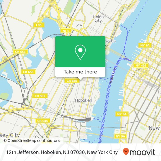 Mapa de 12th Jefferson, Hoboken, NJ 07030