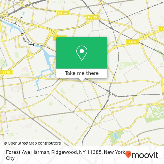 Mapa de Forest Ave Harman, Ridgewood, NY 11385