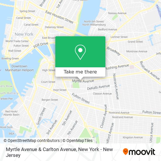 Mapa de Myrtle Avenue & Carlton Avenue