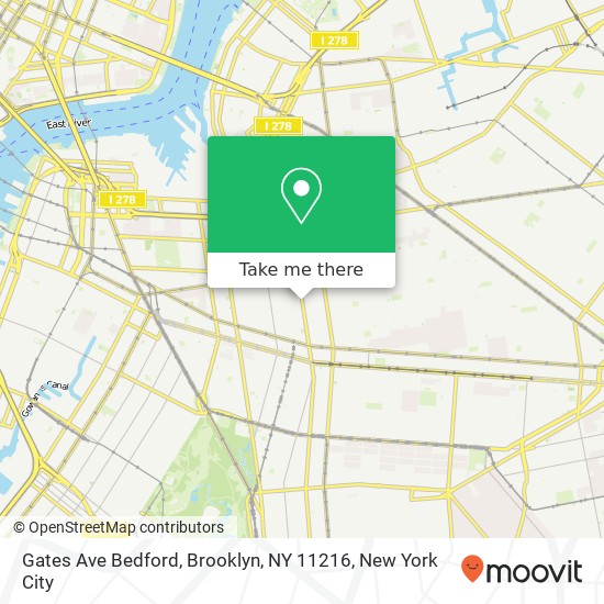 Mapa de Gates Ave Bedford, Brooklyn, NY 11216