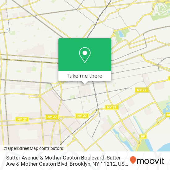 Sutter Avenue & Mother Gaston Boulevard, Sutter Ave & Mother Gaston Blvd, Brooklyn, NY 11212, USA map