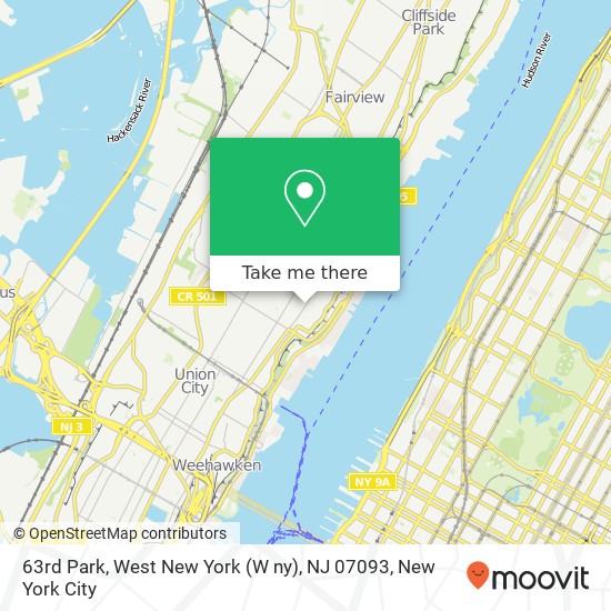 Mapa de 63rd Park, West New York (W ny), NJ 07093