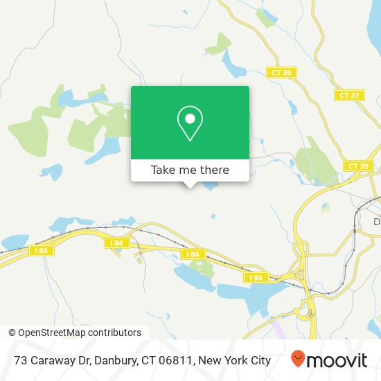 Mapa de 73 Caraway Dr, Danbury, CT 06811