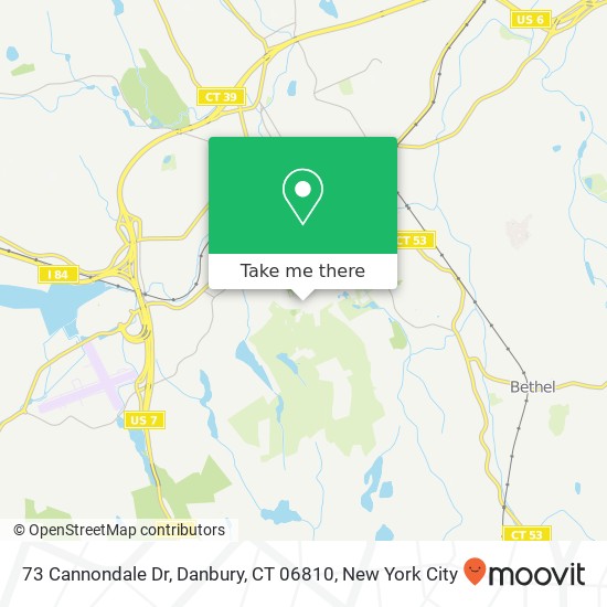 Mapa de 73 Cannondale Dr, Danbury, CT 06810