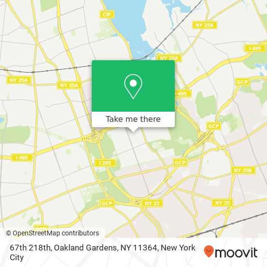 Mapa de 67th 218th, Oakland Gardens, NY 11364