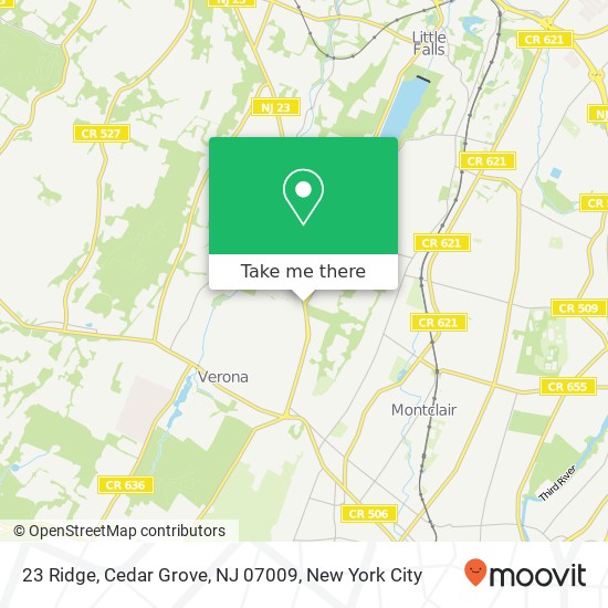 Mapa de 23 Ridge, Cedar Grove, NJ 07009