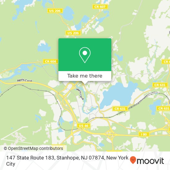 Mapa de 147 State Route 183, Stanhope, NJ 07874