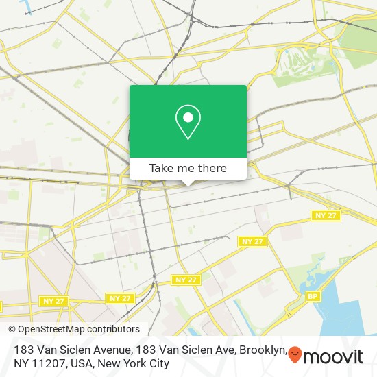 Mapa de 183 Van Siclen Avenue, 183 Van Siclen Ave, Brooklyn, NY 11207, USA