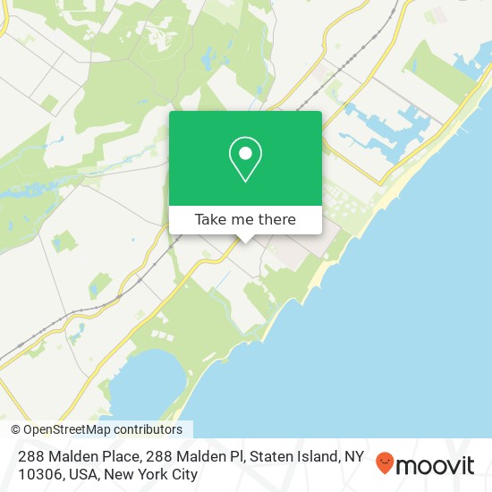 Mapa de 288 Malden Place, 288 Malden Pl, Staten Island, NY 10306, USA