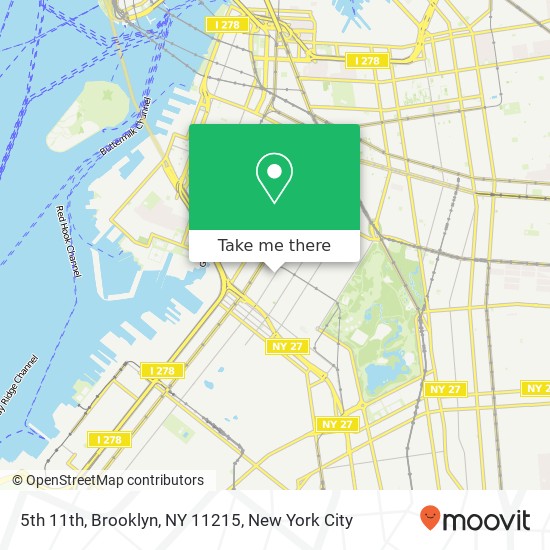 Mapa de 5th 11th, Brooklyn, NY 11215