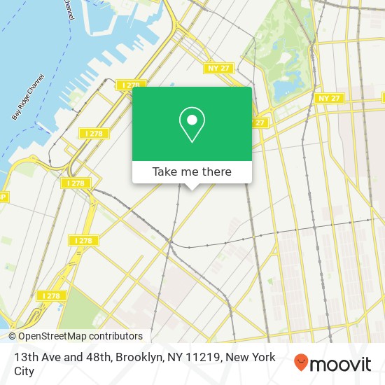 Mapa de 13th Ave and 48th, Brooklyn, NY 11219