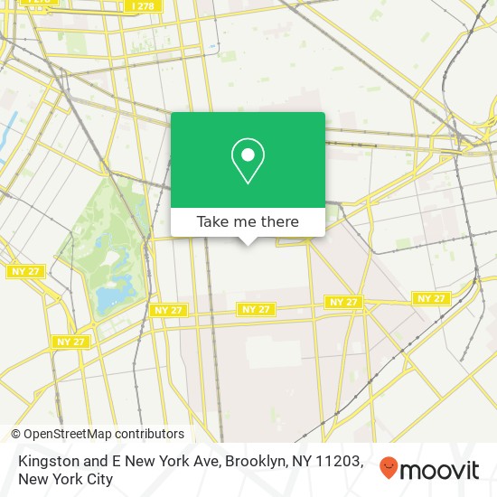 Kingston and E New York Ave, Brooklyn, NY 11203 map