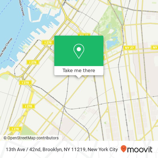Mapa de 13th Ave / 42nd, Brooklyn, NY 11219