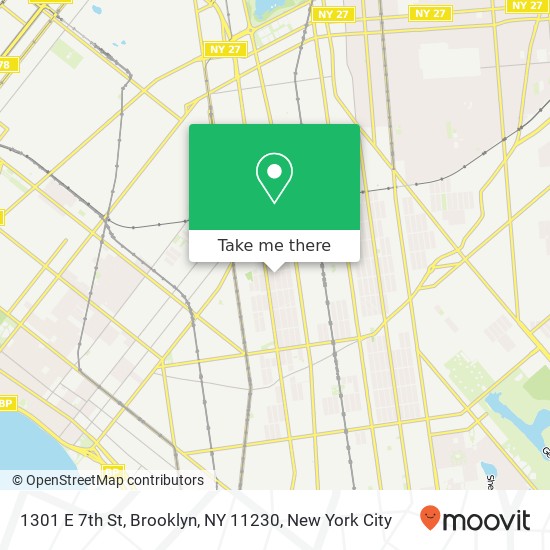 Mapa de 1301 E 7th St, Brooklyn, NY 11230