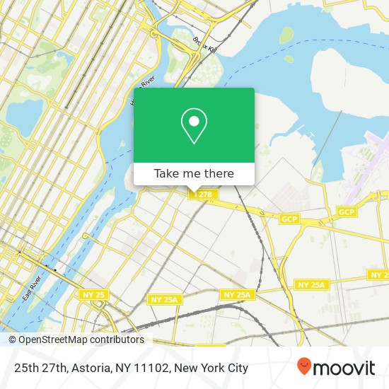 Mapa de 25th 27th, Astoria, NY 11102