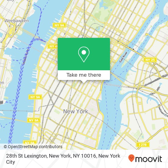 28th St Lexington, New York, NY 10016 map