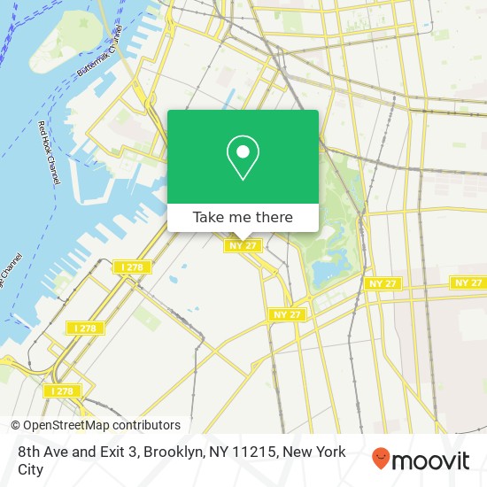 Mapa de 8th Ave and Exit 3, Brooklyn, NY 11215