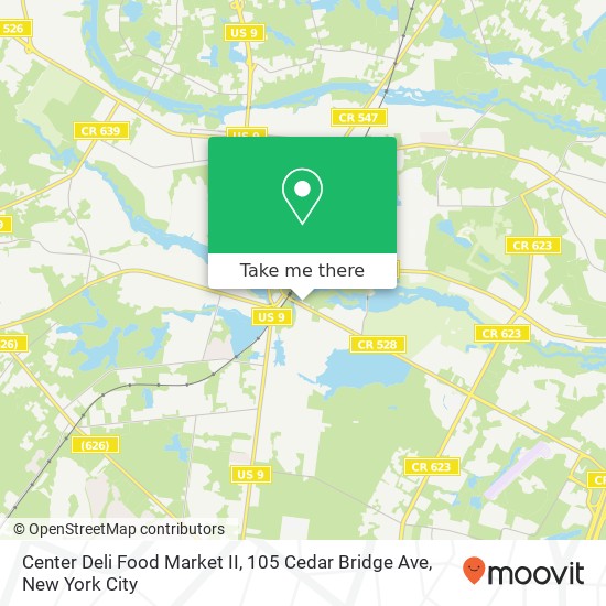 Center Deli Food Market II, 105 Cedar Bridge Ave map