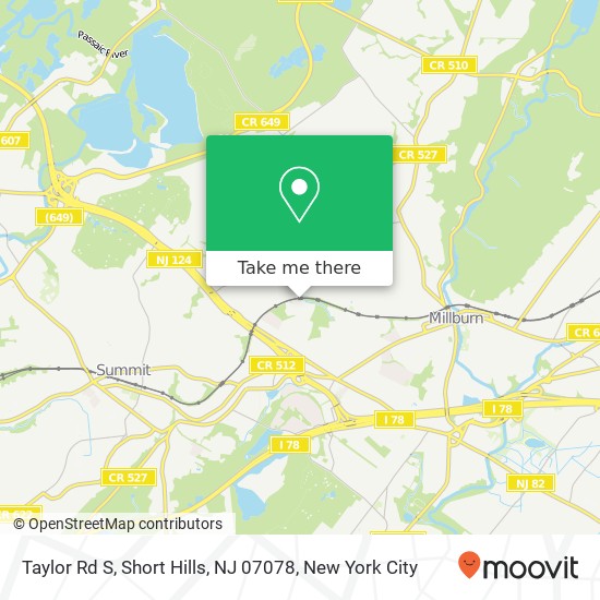 Mapa de Taylor Rd S, Short Hills, NJ 07078
