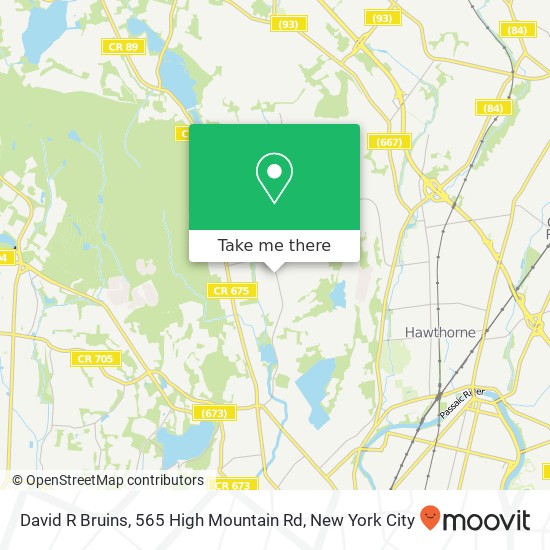 Mapa de David R Bruins, 565 High Mountain Rd