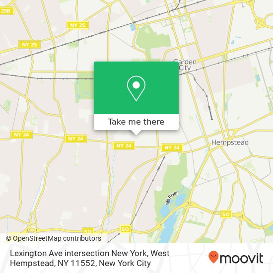 Mapa de Lexington Ave intersection New York, West Hempstead, NY 11552