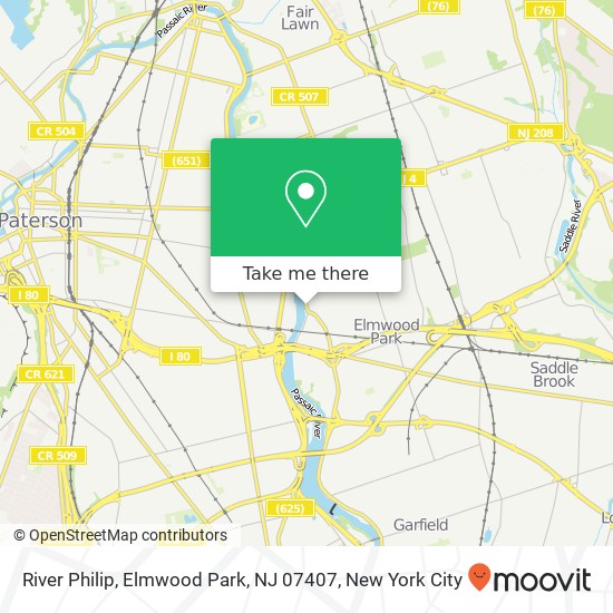 Mapa de River Philip, Elmwood Park, NJ 07407