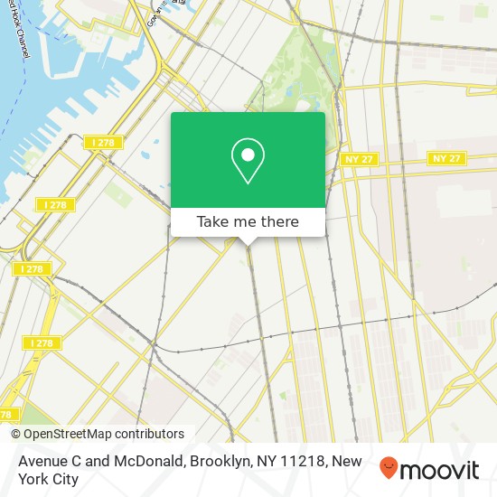 Mapa de Avenue C and McDonald, Brooklyn, NY 11218