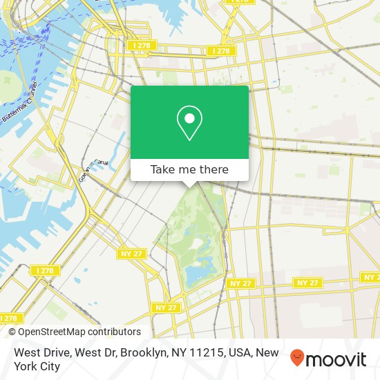 West Drive, West Dr, Brooklyn, NY 11215, USA map