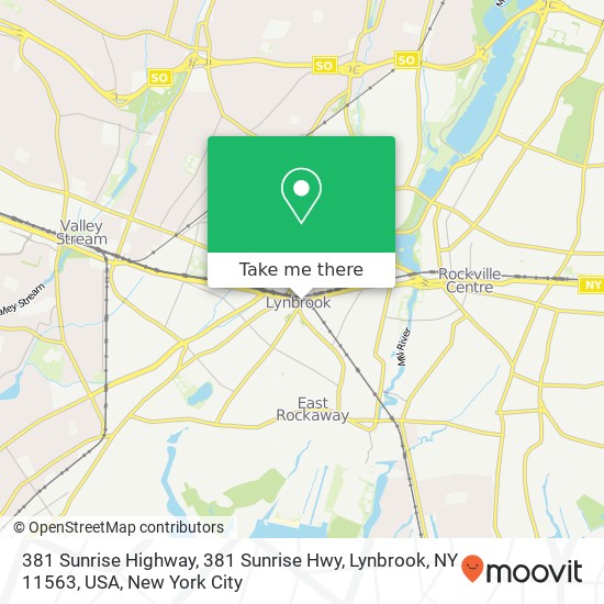 381 Sunrise Highway, 381 Sunrise Hwy, Lynbrook, NY 11563, USA map