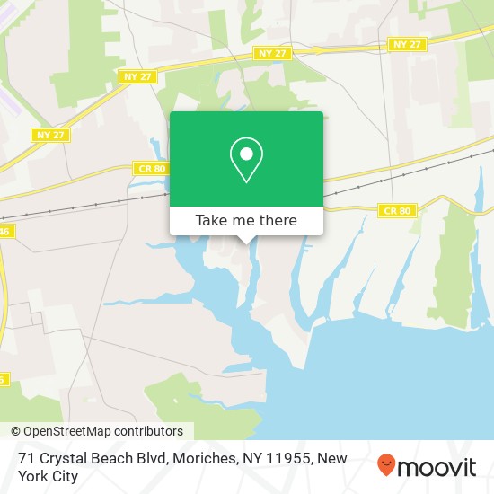 71 Crystal Beach Blvd, Moriches, NY 11955 map