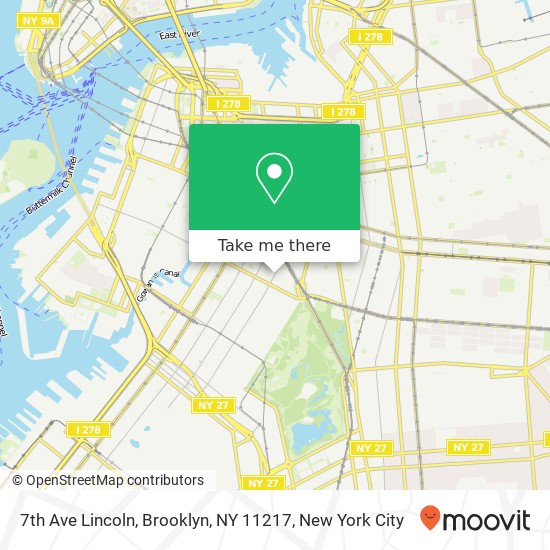 Mapa de 7th Ave Lincoln, Brooklyn, NY 11217