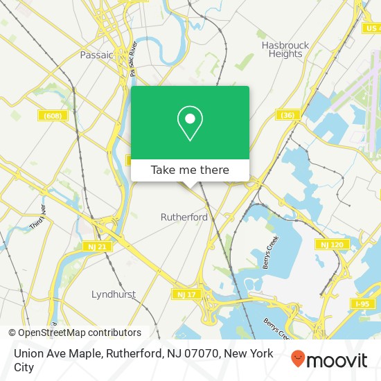 Union Ave Maple, Rutherford, NJ 07070 map