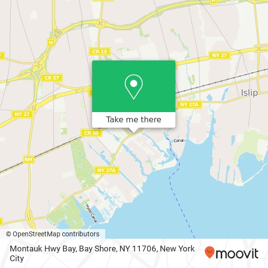 Montauk Hwy Bay, Bay Shore, NY 11706 map