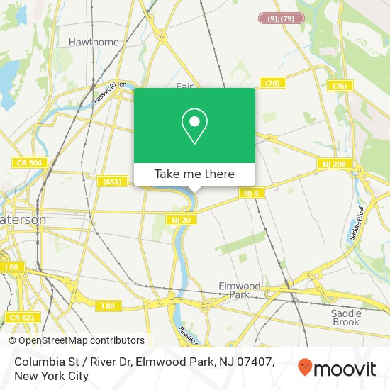 Columbia St / River Dr, Elmwood Park, NJ 07407 map