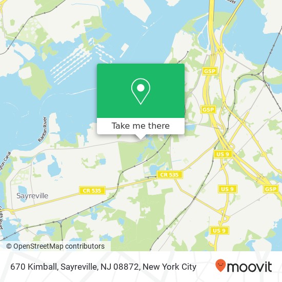 Mapa de 670 Kimball, Sayreville, NJ 08872