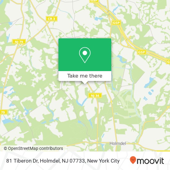 Mapa de 81 Tiberon Dr, Holmdel, NJ 07733