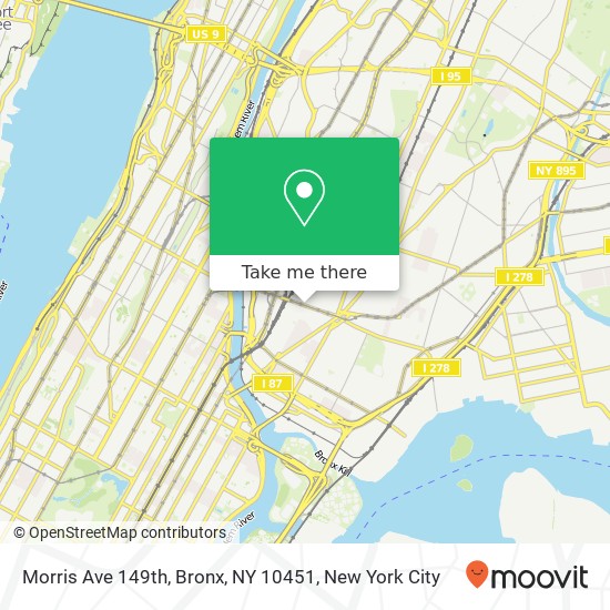 Mapa de Morris Ave 149th, Bronx, NY 10451