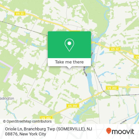 Mapa de Oriole Ln, Branchburg Twp (SOMERVILLE), NJ 08876