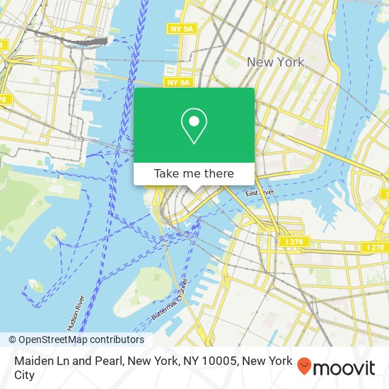 Maiden Ln and Pearl, New York, NY 10005 map